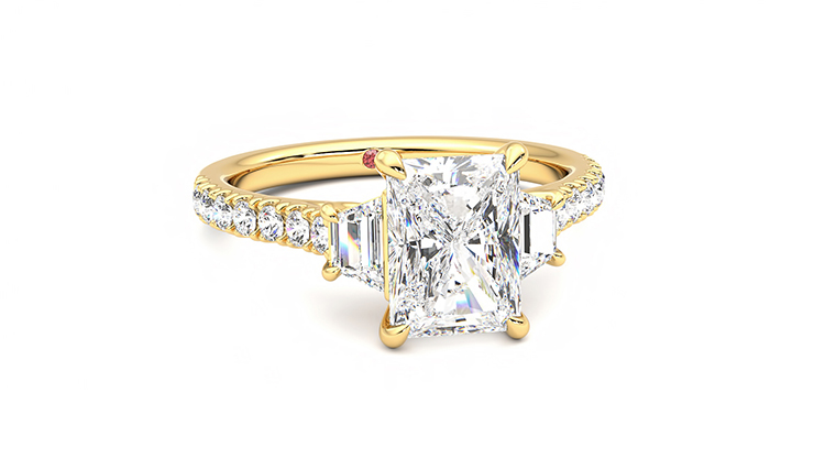 Taylor & Hart Felicity Radiant Engagement Ring 360 degree image 3