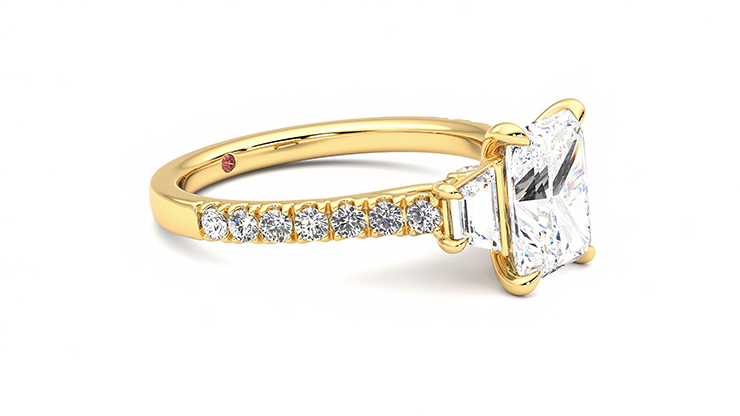 Taylor & Hart Felicity Radiant Engagement Ring 360 degree image 7
