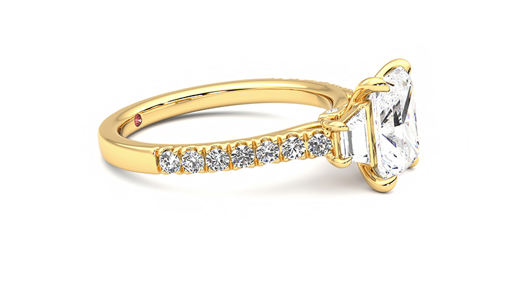 Taylor & Hart Felicity Radiant Engagement Ring 360 degree image 8