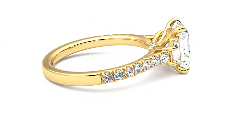 Taylor & Hart Felicity Radiant Engagement Ring 360 degree image 10