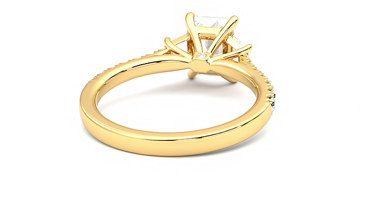 Taylor & Hart Felicity Radiant Engagement Ring 360 degree image 14