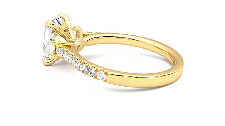 Taylor & Hart Felicity Radiant Engagement Ring 360 degree image 19
