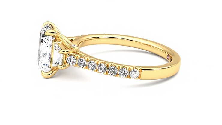 Taylor & Hart Felicity Radiant Engagement Ring 360 degree image 21