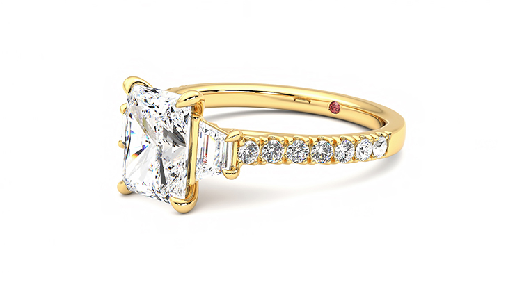 Taylor & Hart Felicity Radiant Engagement Ring 360 degree image 24