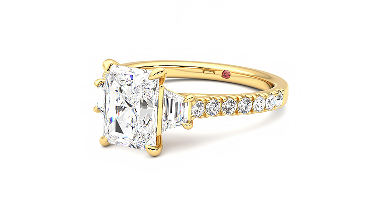 Taylor & Hart Felicity Radiant Engagement Ring 360 degree image 25