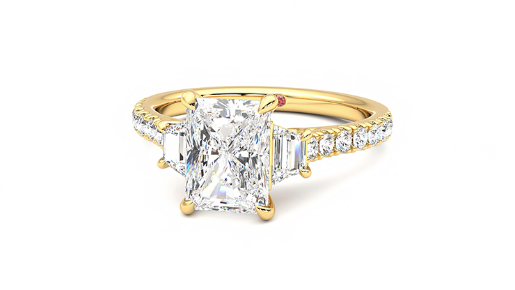 Taylor & Hart Felicity Radiant Engagement Ring 360 degree image 27