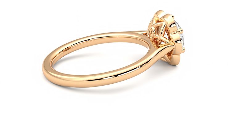 Taylor & Hart Fleur Round Engagement Ring 360 degree image 11