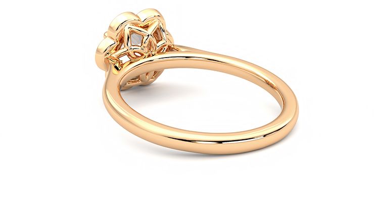 Taylor & Hart Fleur Round Engagement Ring 360 degree image 17
