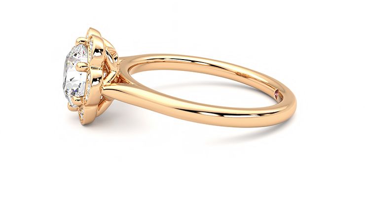 Taylor & Hart Fleur Round Engagement Ring 360 degree image 21