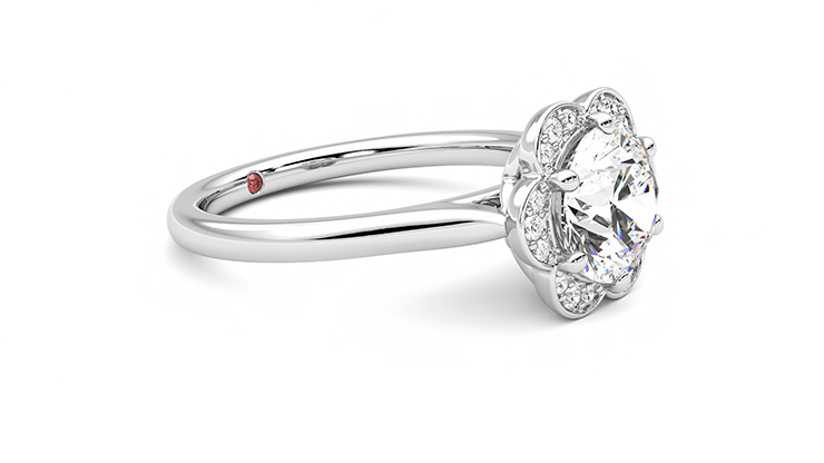 Taylor & Hart Fleur Round Engagement Ring 360 degree image 7