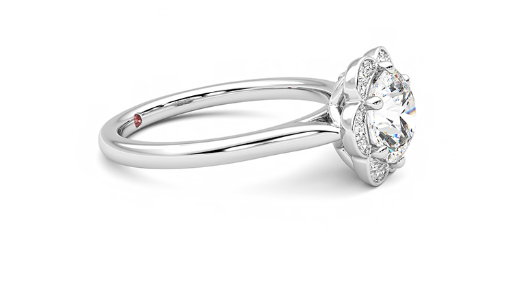 Taylor & Hart Fleur Round Engagement Ring 360 degree image 8