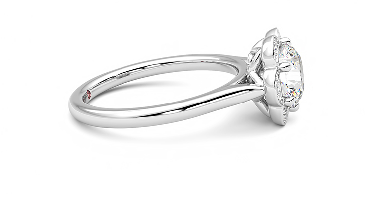 Taylor & Hart Fleur Round Engagement Ring 360 degree image 9