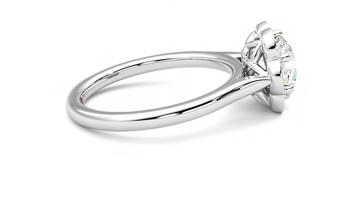 Taylor & Hart Fleur Round Engagement Ring 360 degree image 10