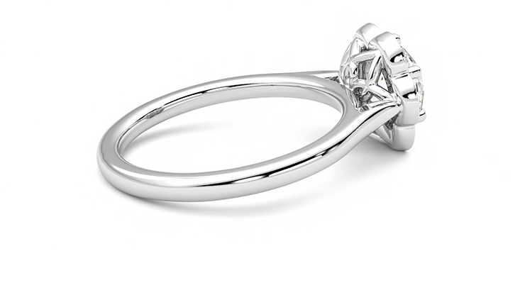 Taylor & Hart Fleur Round Engagement Ring 360 degree image 11