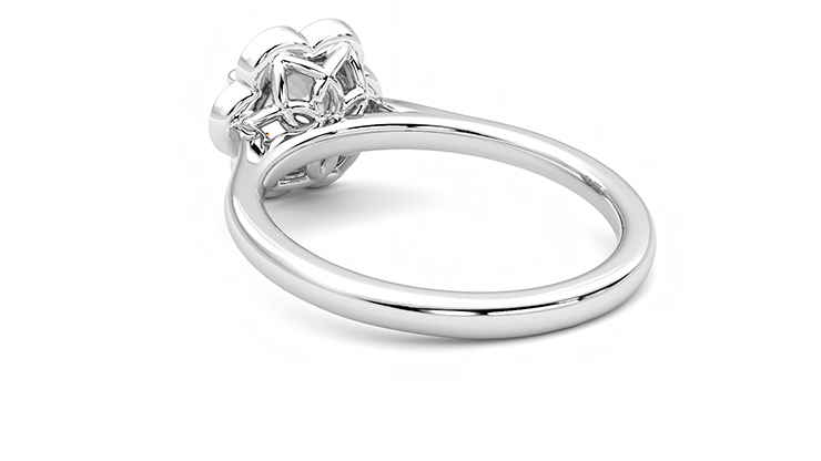 Taylor & Hart Fleur Round Engagement Ring 360 degree image 17
