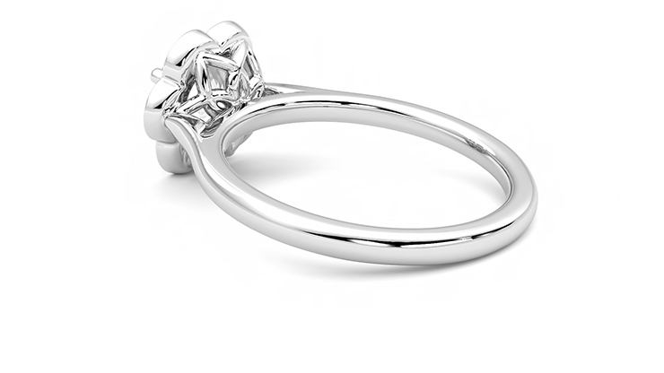 Taylor & Hart Fleur Round Engagement Ring 360 degree image 18