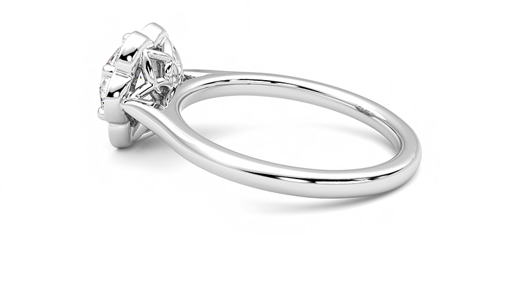 Taylor & Hart Fleur Round Engagement Ring 360 degree image 19