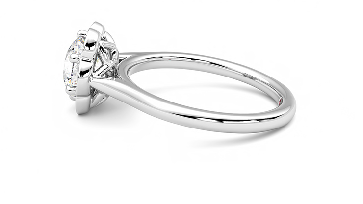 Taylor & Hart Fleur Round Engagement Ring 360 degree image 20