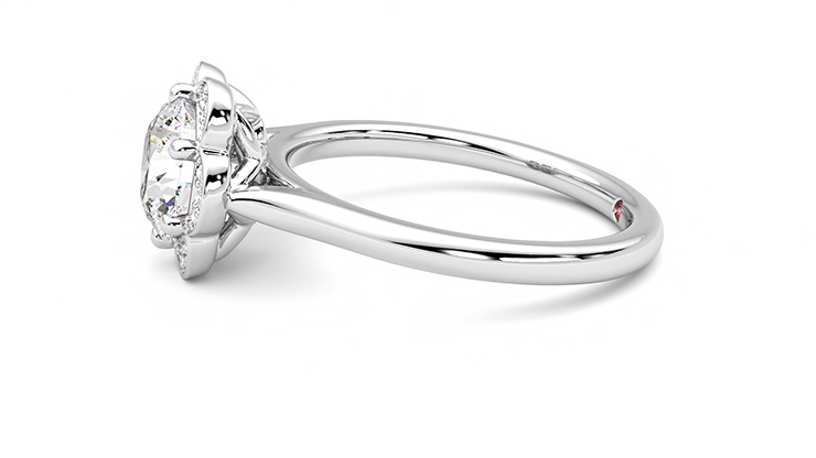 Taylor & Hart Fleur Round Engagement Ring 360 degree image 21