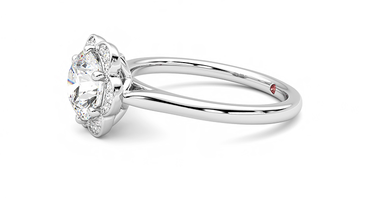 Taylor & Hart Fleur Round Engagement Ring 360 degree image 22