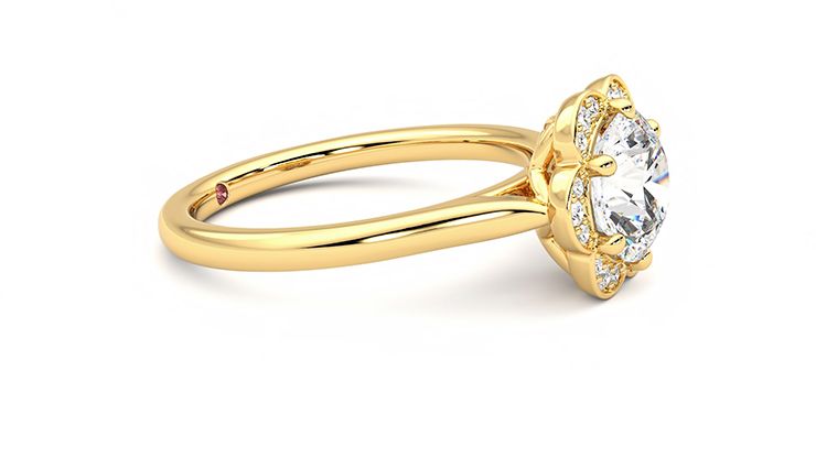 Taylor & Hart Fleur Round Engagement Ring 360 degree image 8