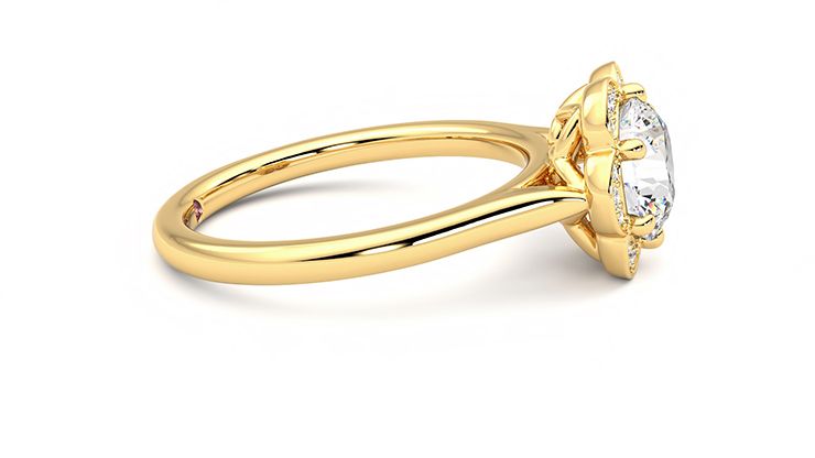 Taylor & Hart Fleur Round Engagement Ring 360 degree image 9