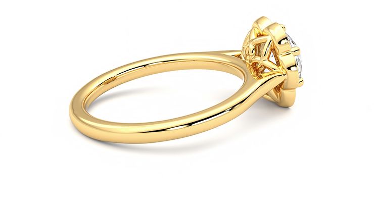 Taylor & Hart Fleur Round Engagement Ring 360 degree image 11