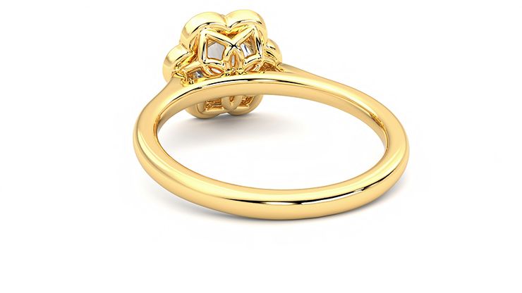 Taylor & Hart Fleur Round Engagement Ring 360 degree image 16