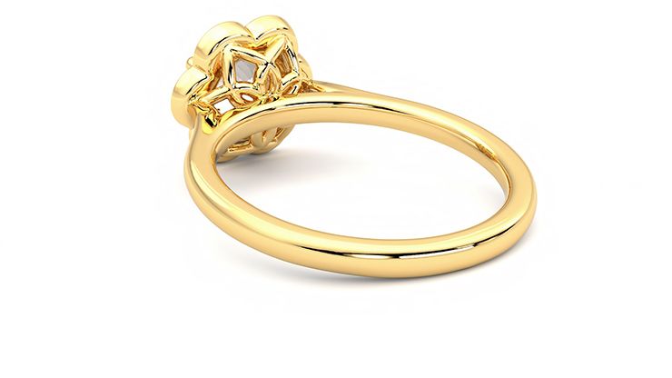 Taylor & Hart Fleur Round Engagement Ring 360 degree image 17