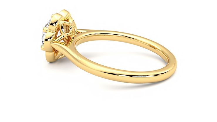 Taylor & Hart Fleur Round Engagement Ring 360 degree image 19