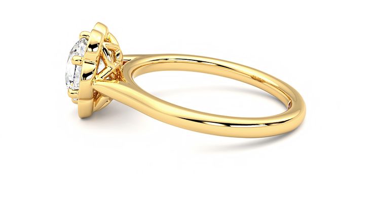 Taylor & Hart Fleur Round Engagement Ring 360 degree image 20