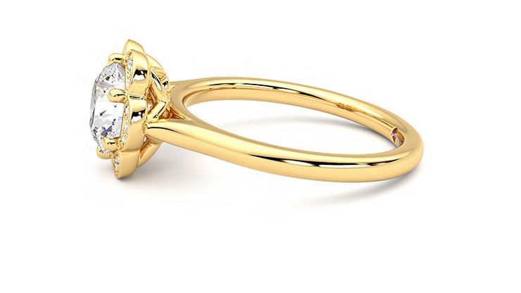 Taylor & Hart Fleur Round Engagement Ring 360 degree image 21
