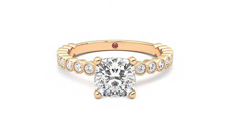Taylor & Hart Flourish Cushion Engagement Ring 360 degree image 0