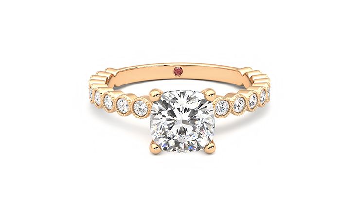 Taylor & Hart Flourish Cushion Engagement Ring 360 degree image 1
