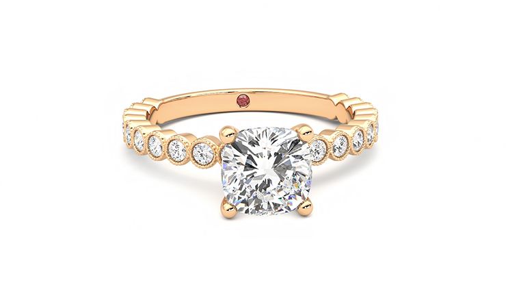 Taylor & Hart Flourish Cushion Engagement Ring 360 degree image 2