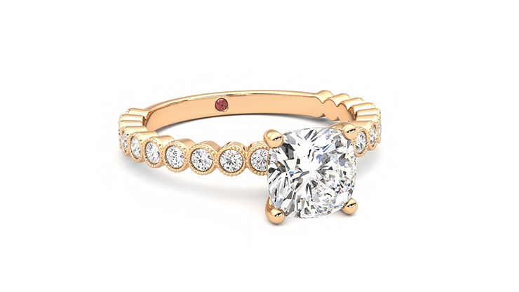Taylor & Hart Flourish Cushion Engagement Ring 360 degree image 4