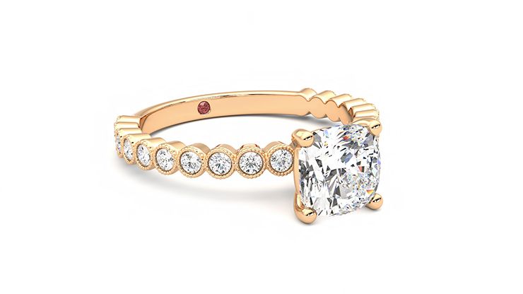 Taylor & Hart Flourish Cushion Engagement Ring 360 degree image 5