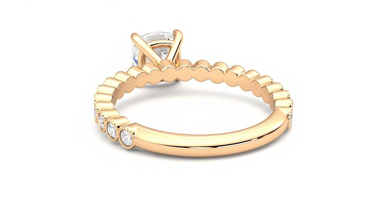 Taylor & Hart Flourish Cushion Engagement Ring 360 degree image 16