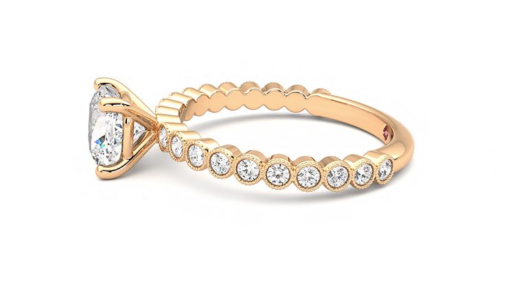 Taylor & Hart Flourish Cushion Engagement Ring 360 degree image 21
