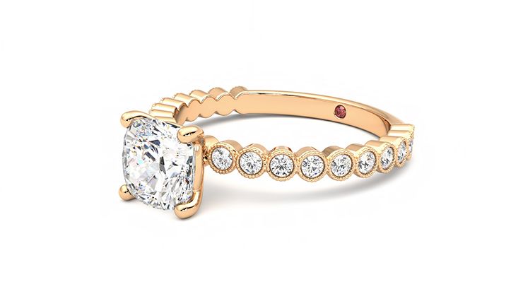 Taylor & Hart Flourish Cushion Engagement Ring 360 degree image 24
