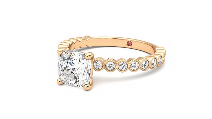 Taylor & Hart Flourish Cushion Engagement Ring 360 degree image 25