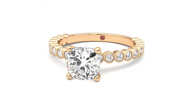 Taylor & Hart Flourish Cushion Engagement Ring 360 degree image 27