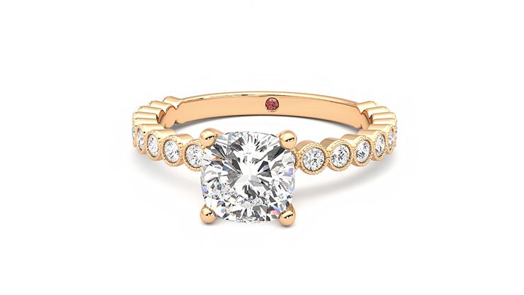 Taylor & Hart Flourish Cushion Engagement Ring 360 degree image 28