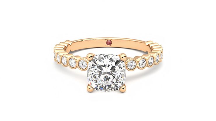 Taylor & Hart Flourish Cushion Engagement Ring 360 degree image 29