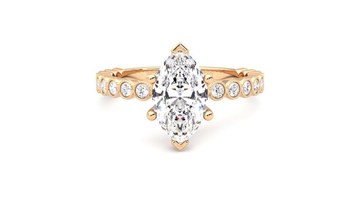 Taylor & Hart Flourish Marquise Engagement Ring 360 degree image 0
