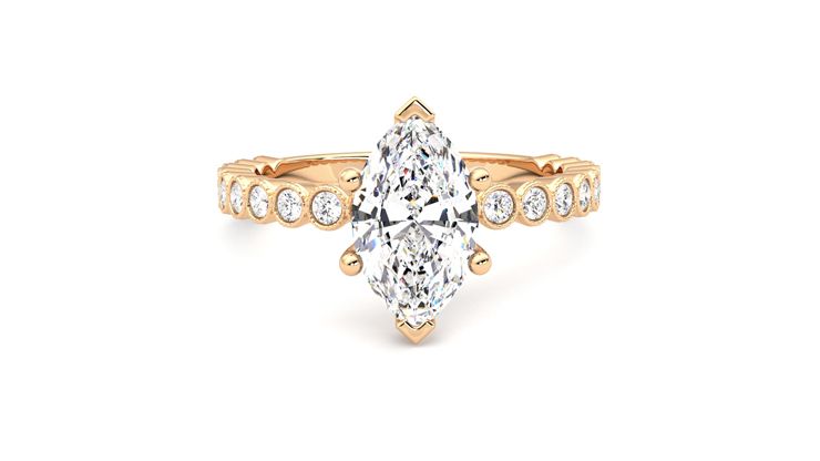 Taylor & Hart Flourish Marquise Engagement Ring 360 degree image 1