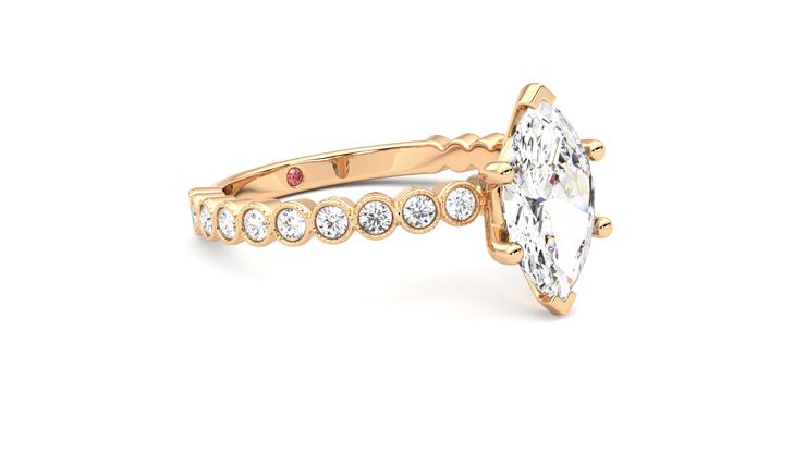 Taylor & Hart Flourish Marquise Engagement Ring 360 degree image 6