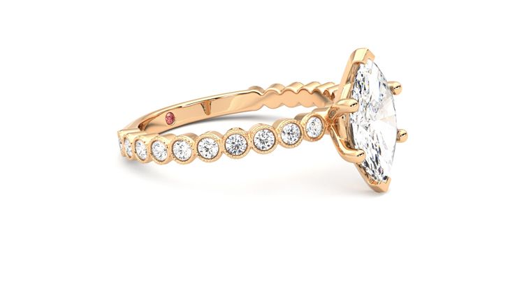 Taylor & Hart Flourish Marquise Engagement Ring 360 degree image 7