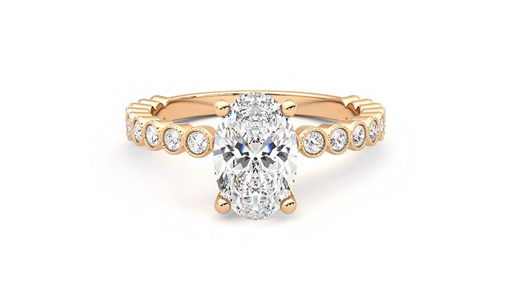 Taylor & Hart Flourish Oval Engagement Ring 360 degree image 0