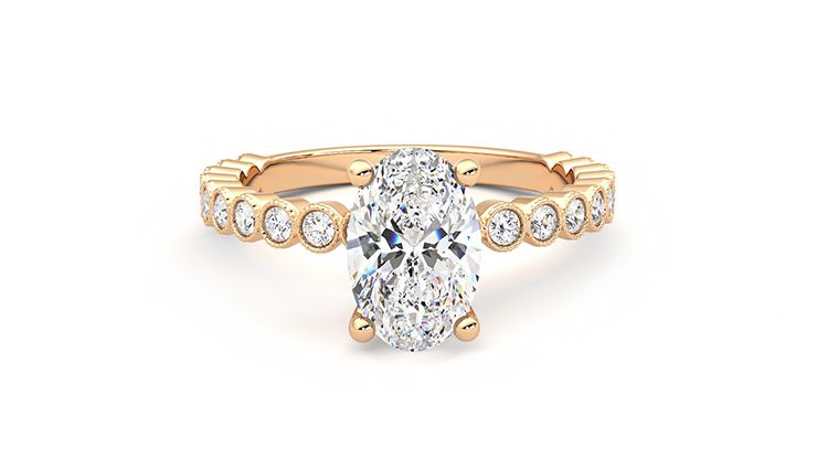 Taylor & Hart Flourish Oval Engagement Ring 360 degree image 1